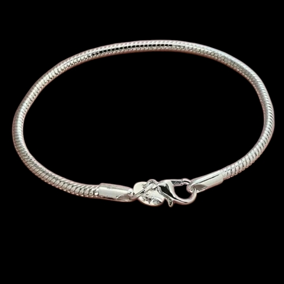 Elegant Silver Bracelet 3 MM Snake Bone Bracelet - Picture 5 of 5